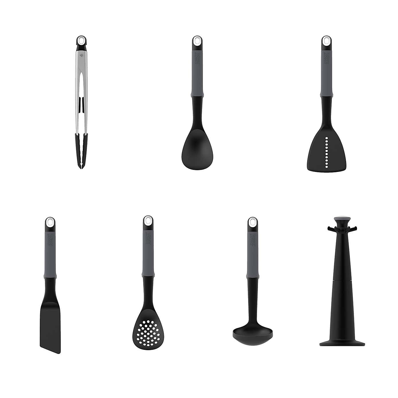 Joseph Joseph Elevate Grey 6 Piece Utensil Set and Carousel
