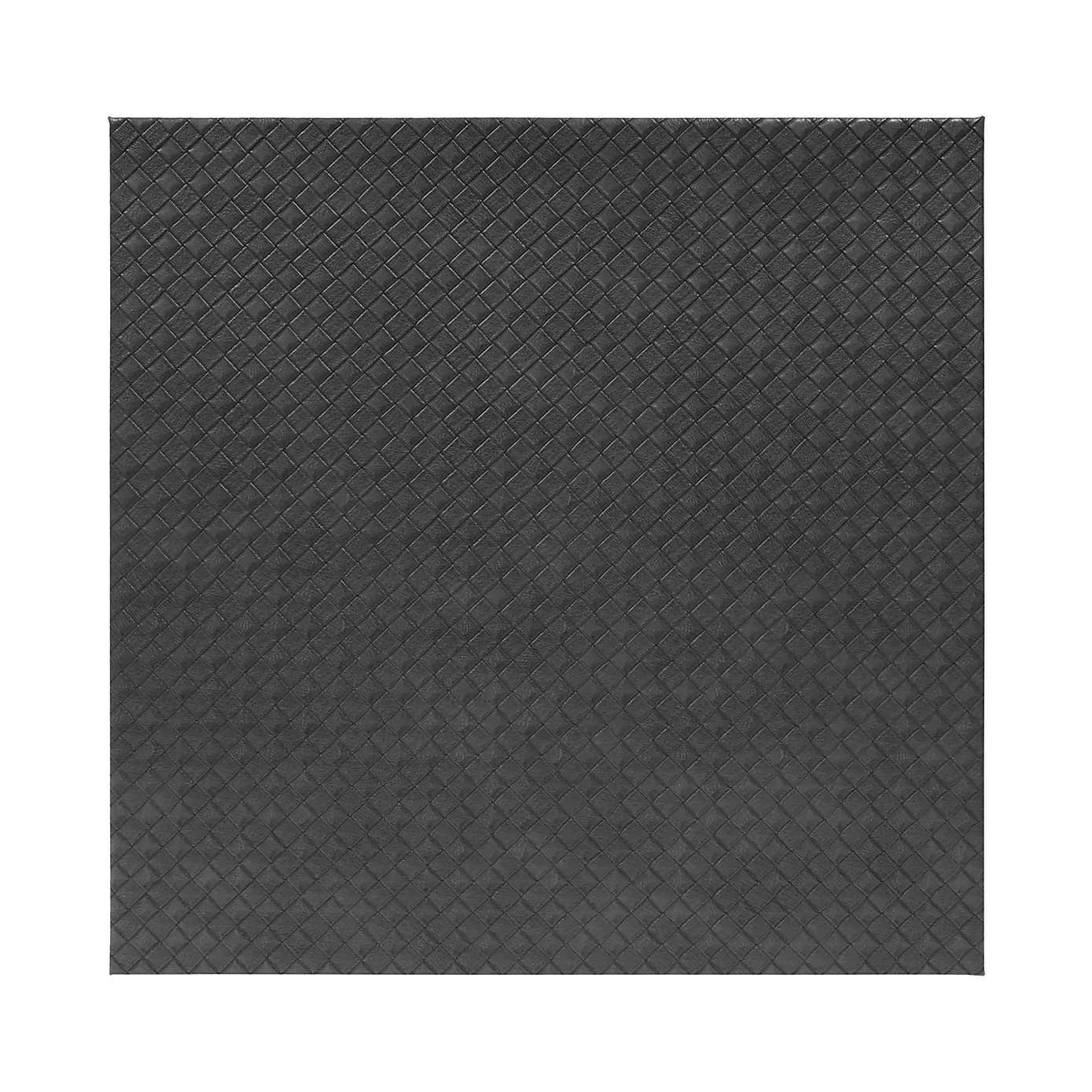 Set of 4 Grey Weave Faux Leather Placemats