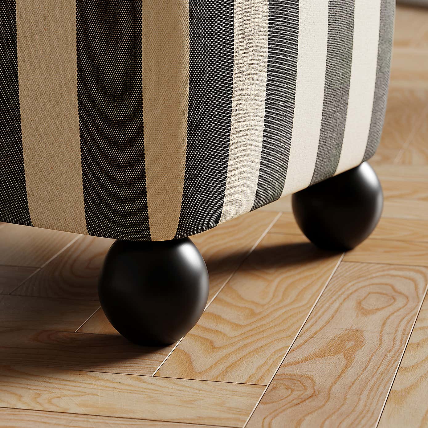 Nylah Linford Stripe Storage Footstool