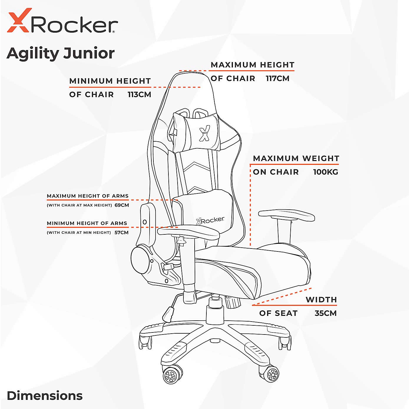X Rocker Agility Junior Esports Gaming Chair