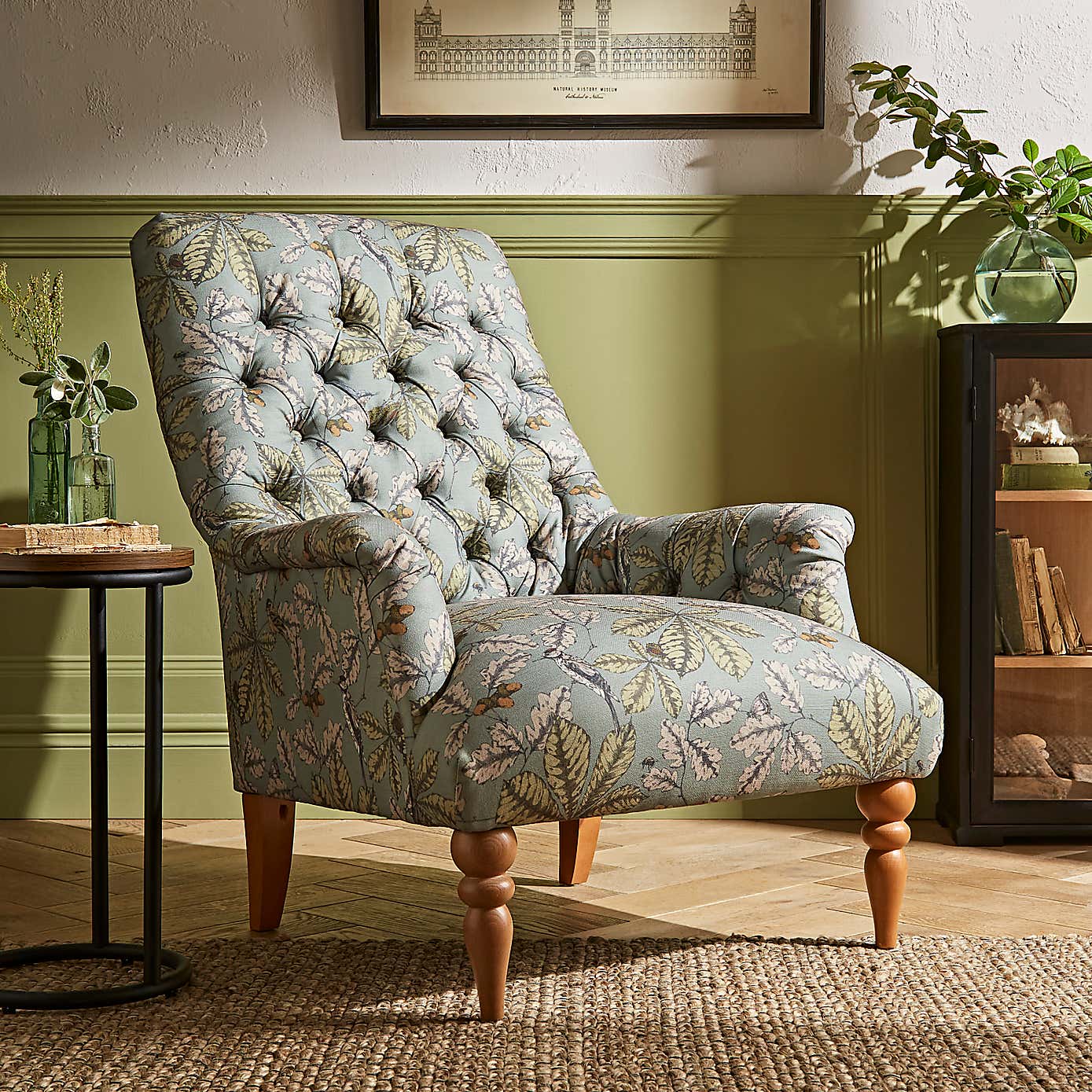 Bibury Button Back Chair Arboretum Print