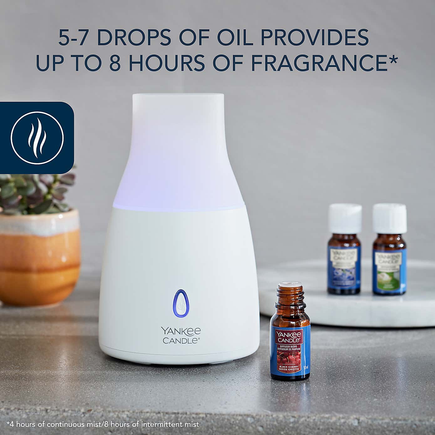 Yankee Candle Black Cherry Ultrasonic Aroma Diffuser Starter Kit