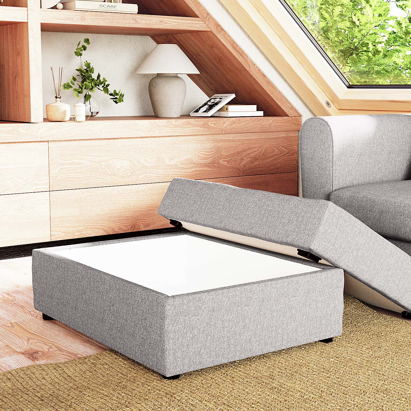 Rectangle Soft Texture Storage Footstool