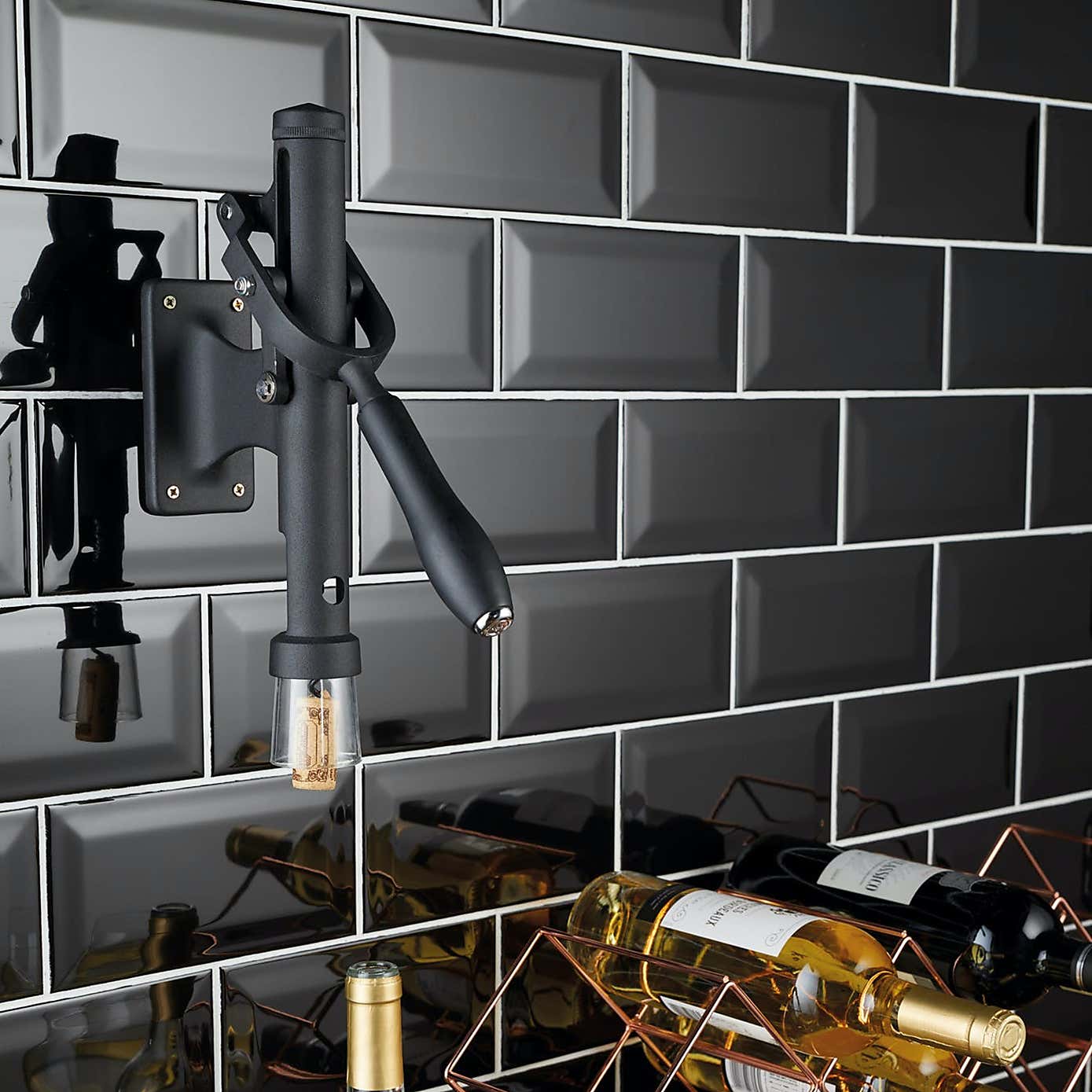 BarCraft Wall Mounted Corkscrew, Galvanised Steel