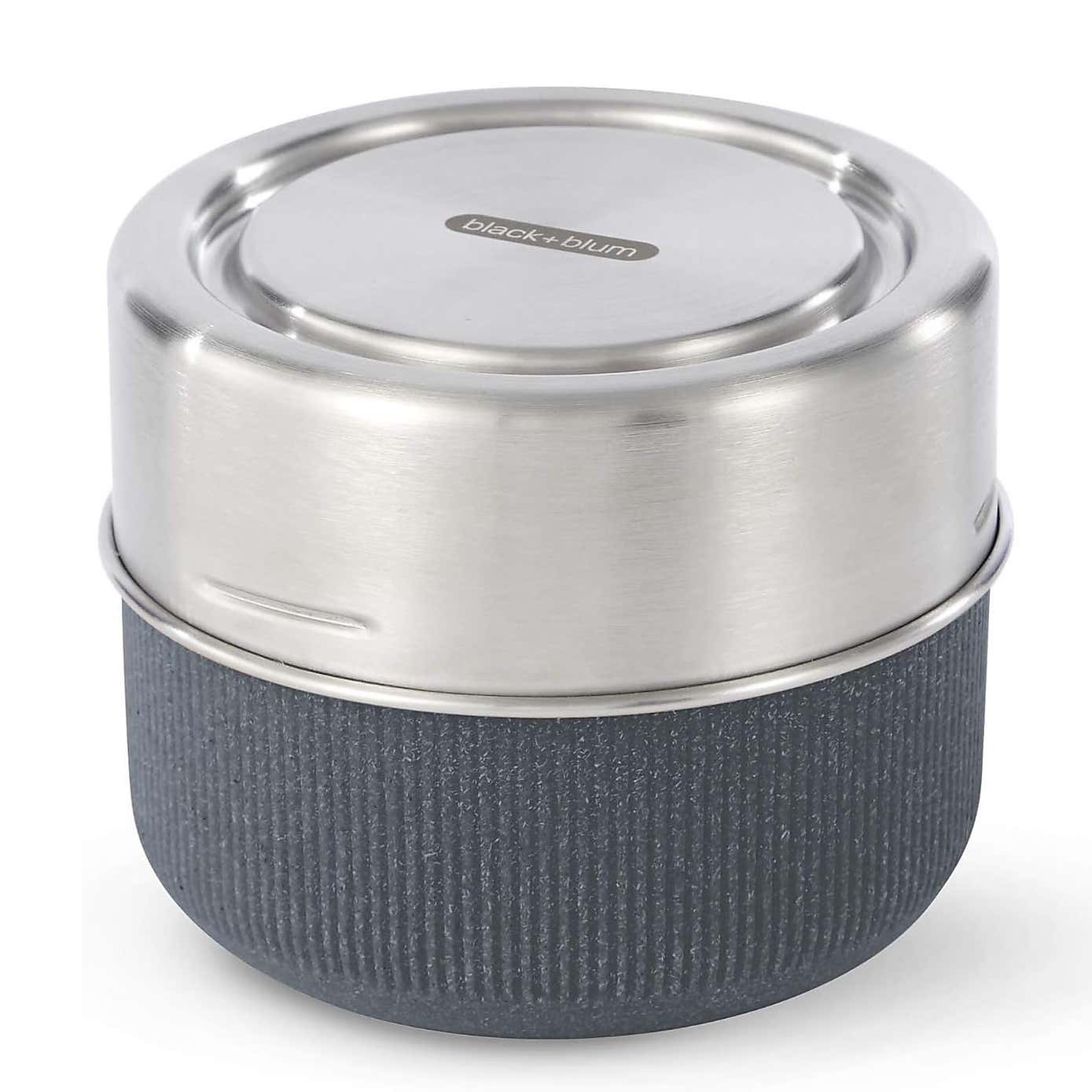 Black and Blum Glass Lunch Pot