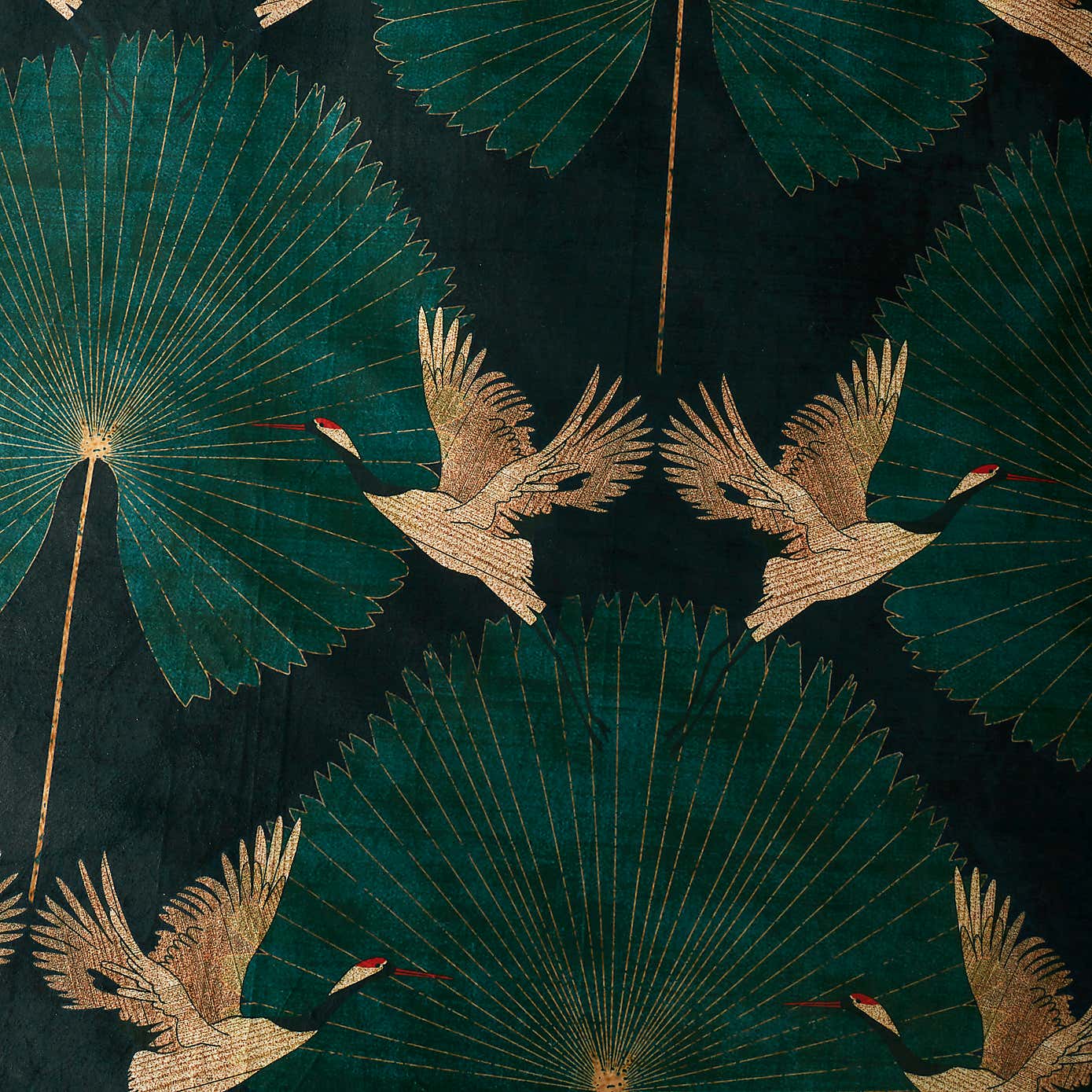 Luxe Cranes Duvet Cover and Pillowcase Set