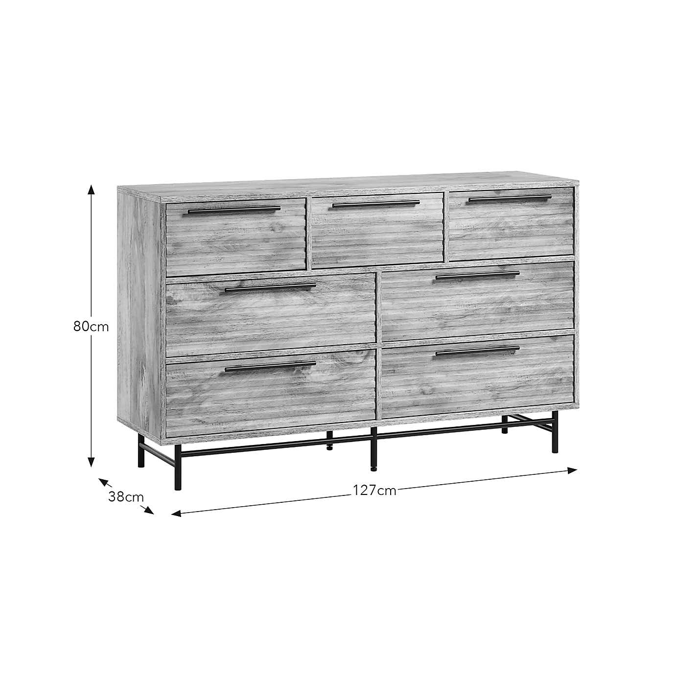 Bryant 7 Drawer Chest, Mango Wood Effect