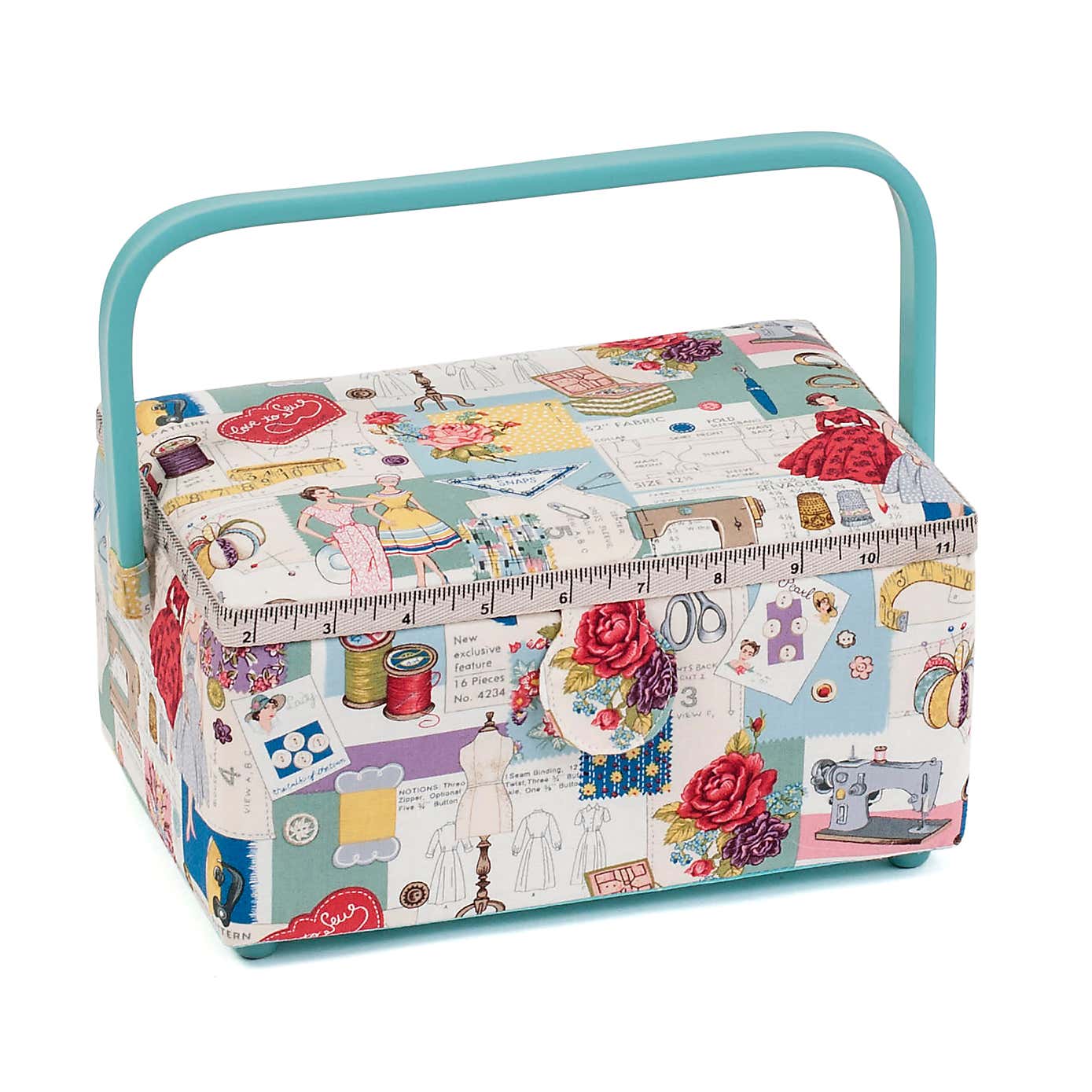 Hobby Gift Sew Retro Medium Sewing Box Multi