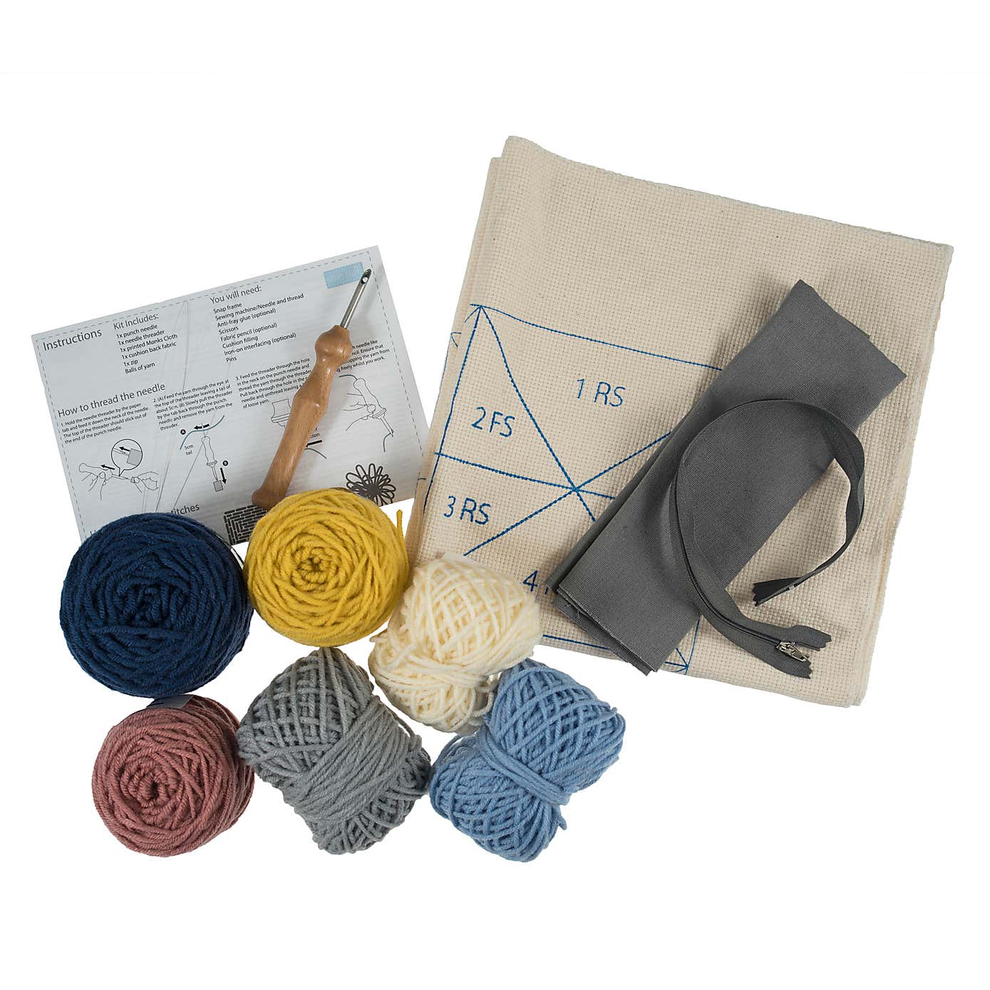 Punch Needle Kit Cushion Geo