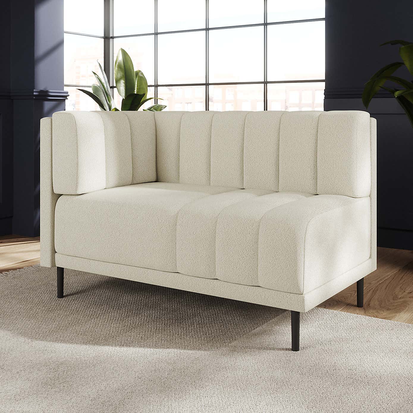 Amali Corner Dining Bench, Boucle