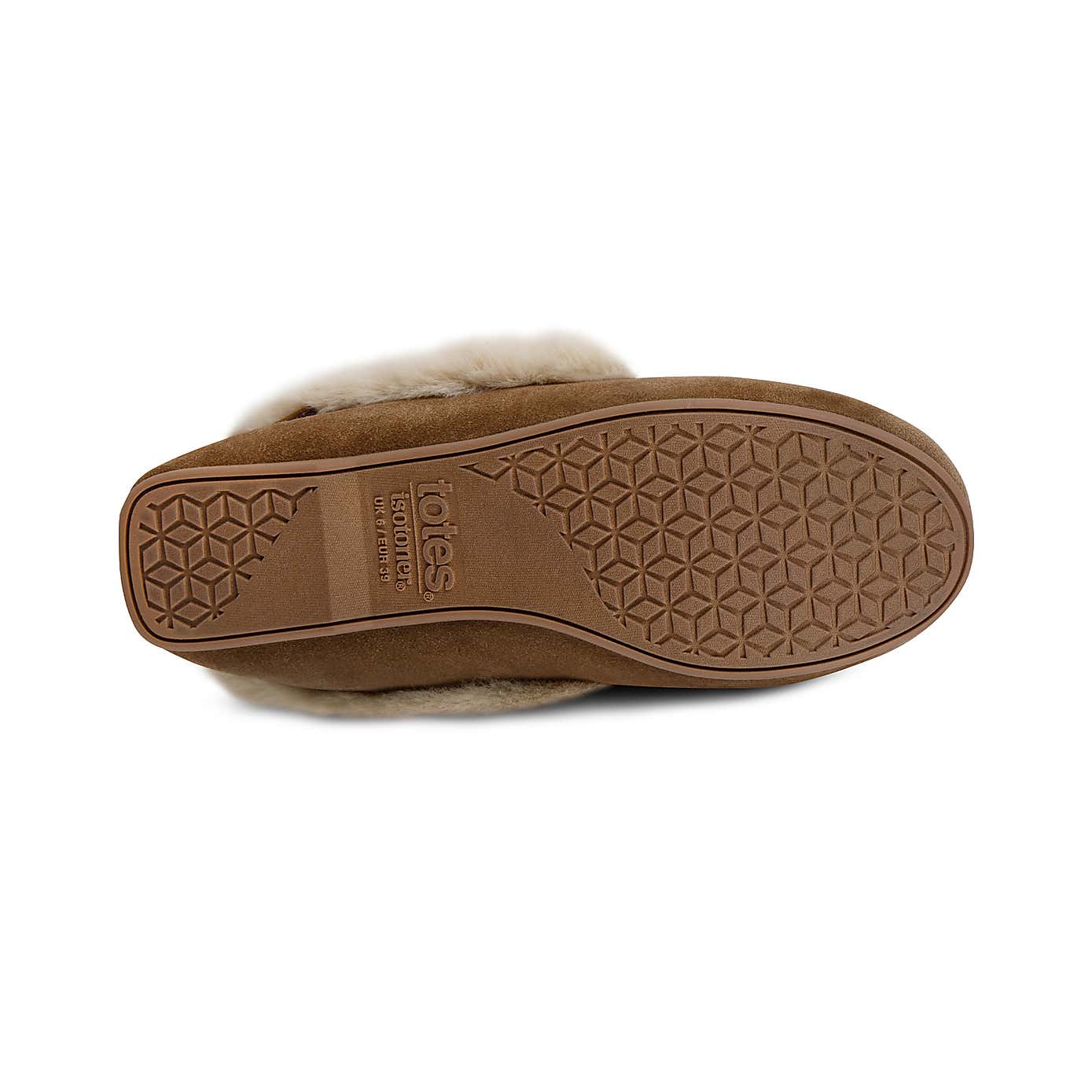 Isotoner Genuine Suede Moccasin with Faux Fur Lining