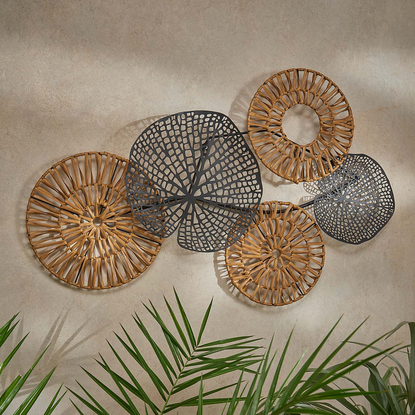 Indoor Outdoor Artisan Leaf Wall Art 85cm