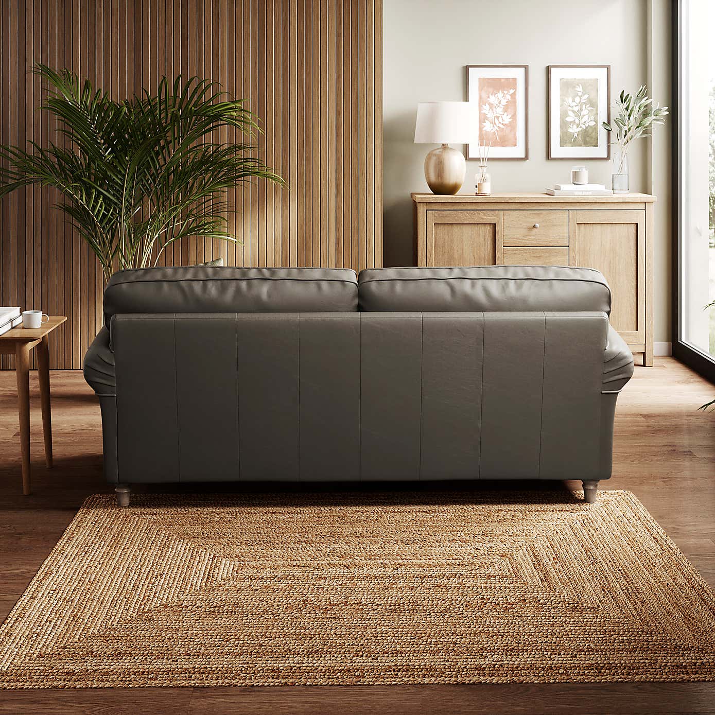 Flori Classic Leather 3 Seater Sofa