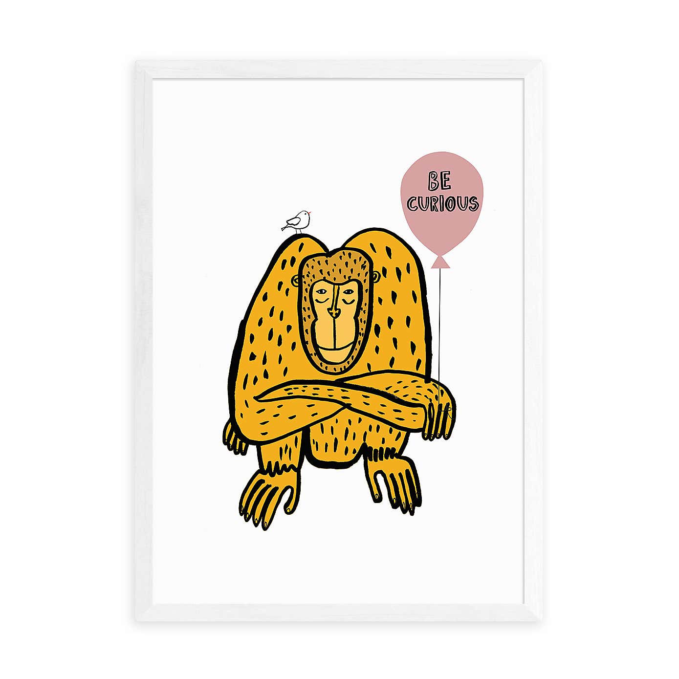 East End Prints Be Curious Monkey Print