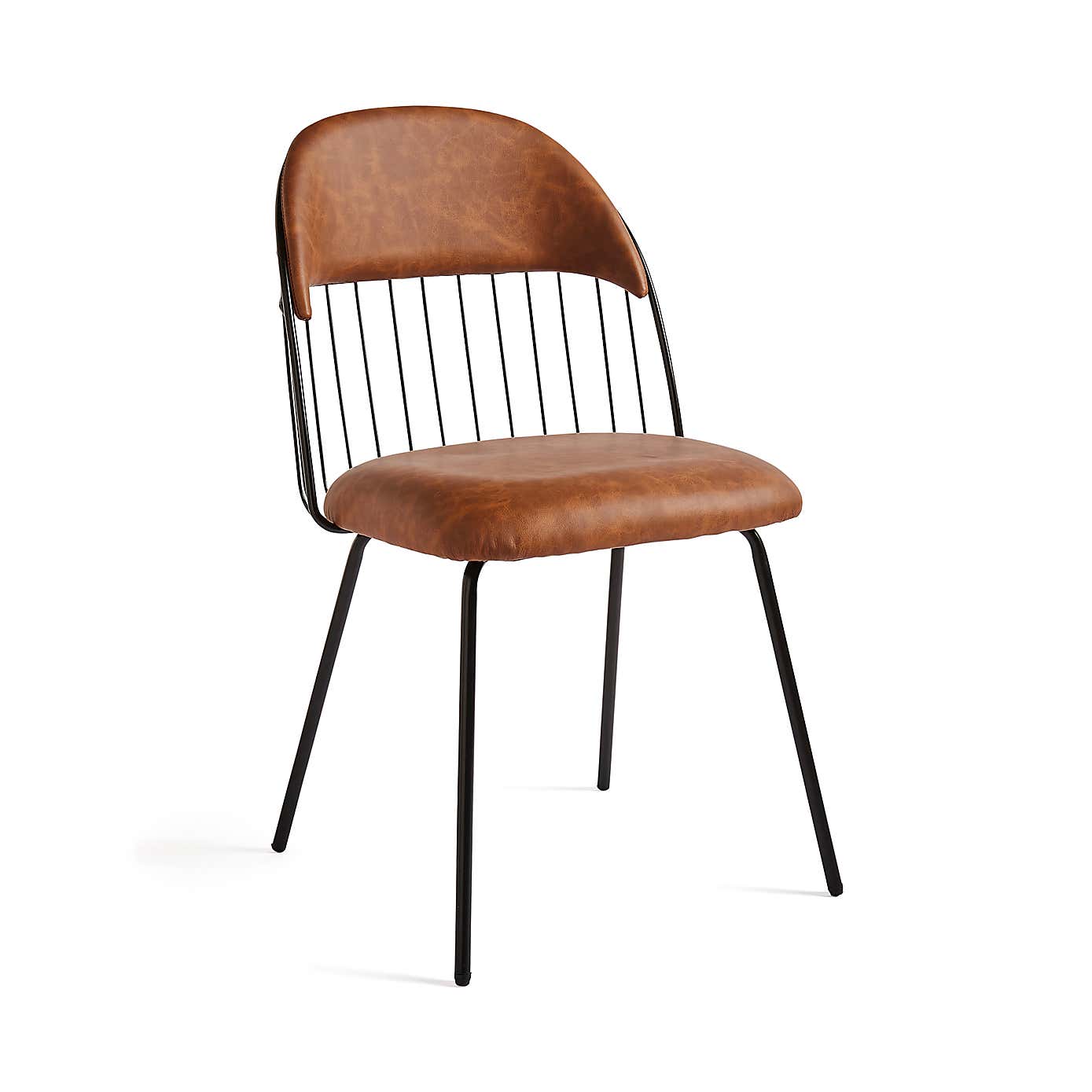 Marcela Set of 2 Chairs, Tan Faux Leather