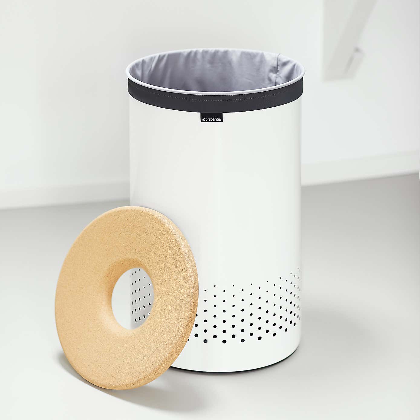 Brabantia White Cork 60L Laundry Bin
