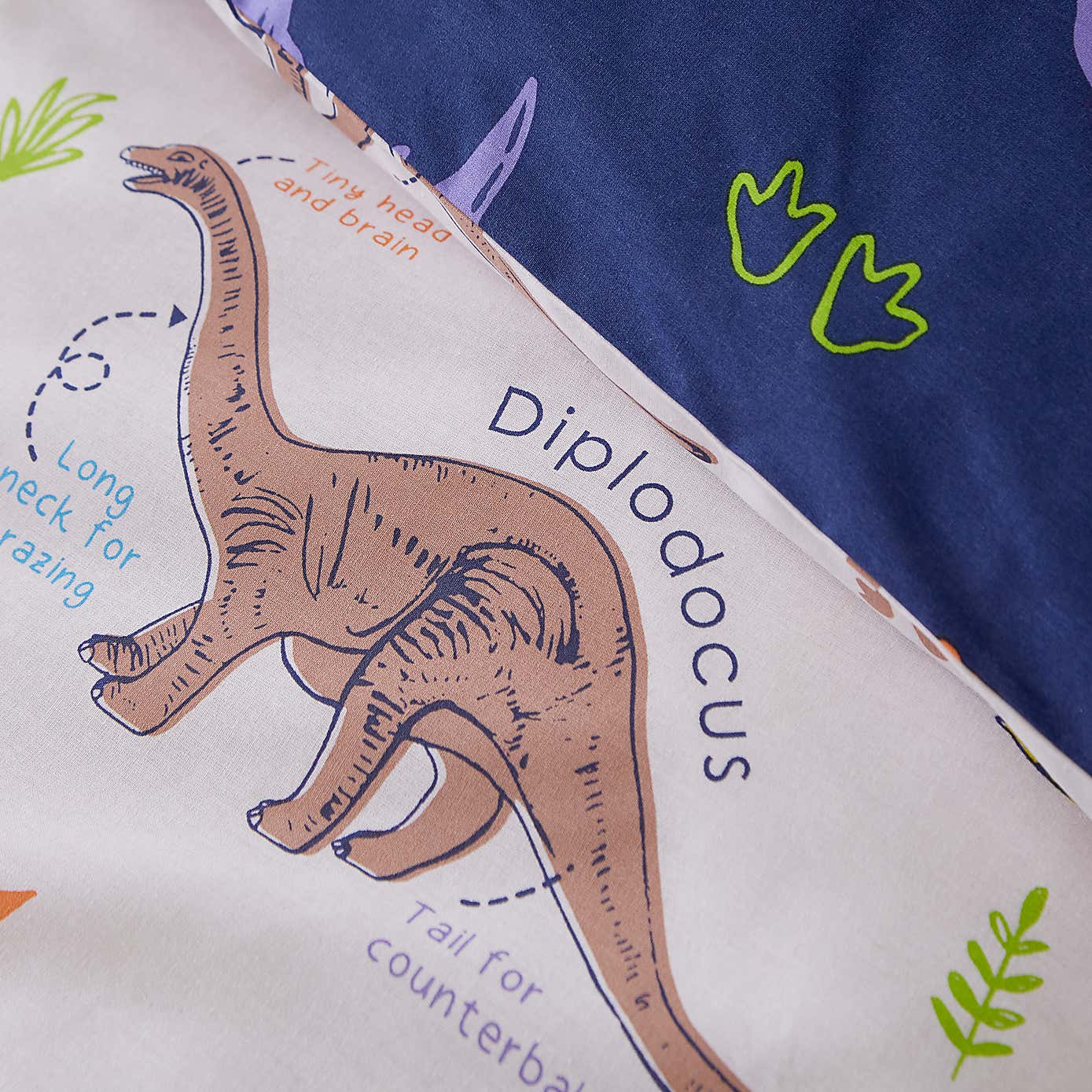Catherine Lansfield Prehistoric Dinosaurs Polycotton Duvet Cover & Pillowcase Set