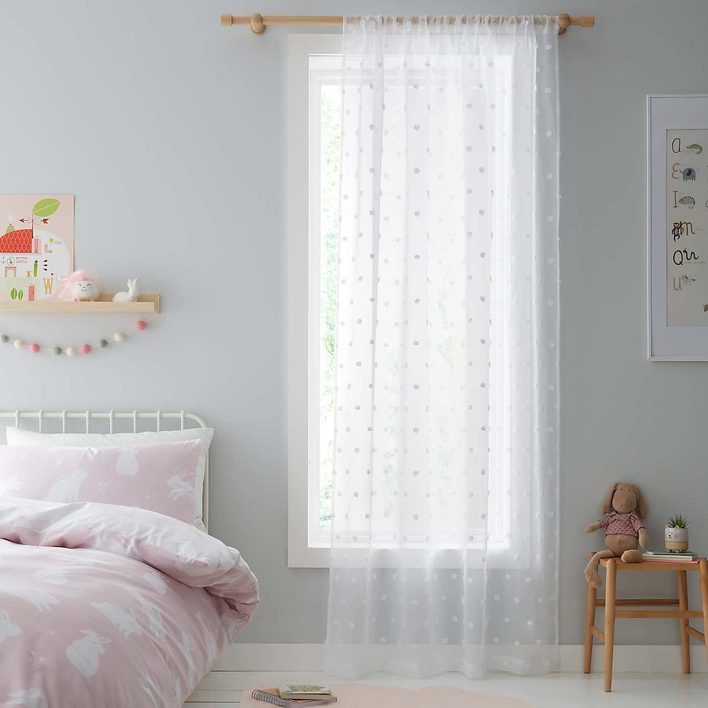 Tufted Slot Top Single Voile Panel