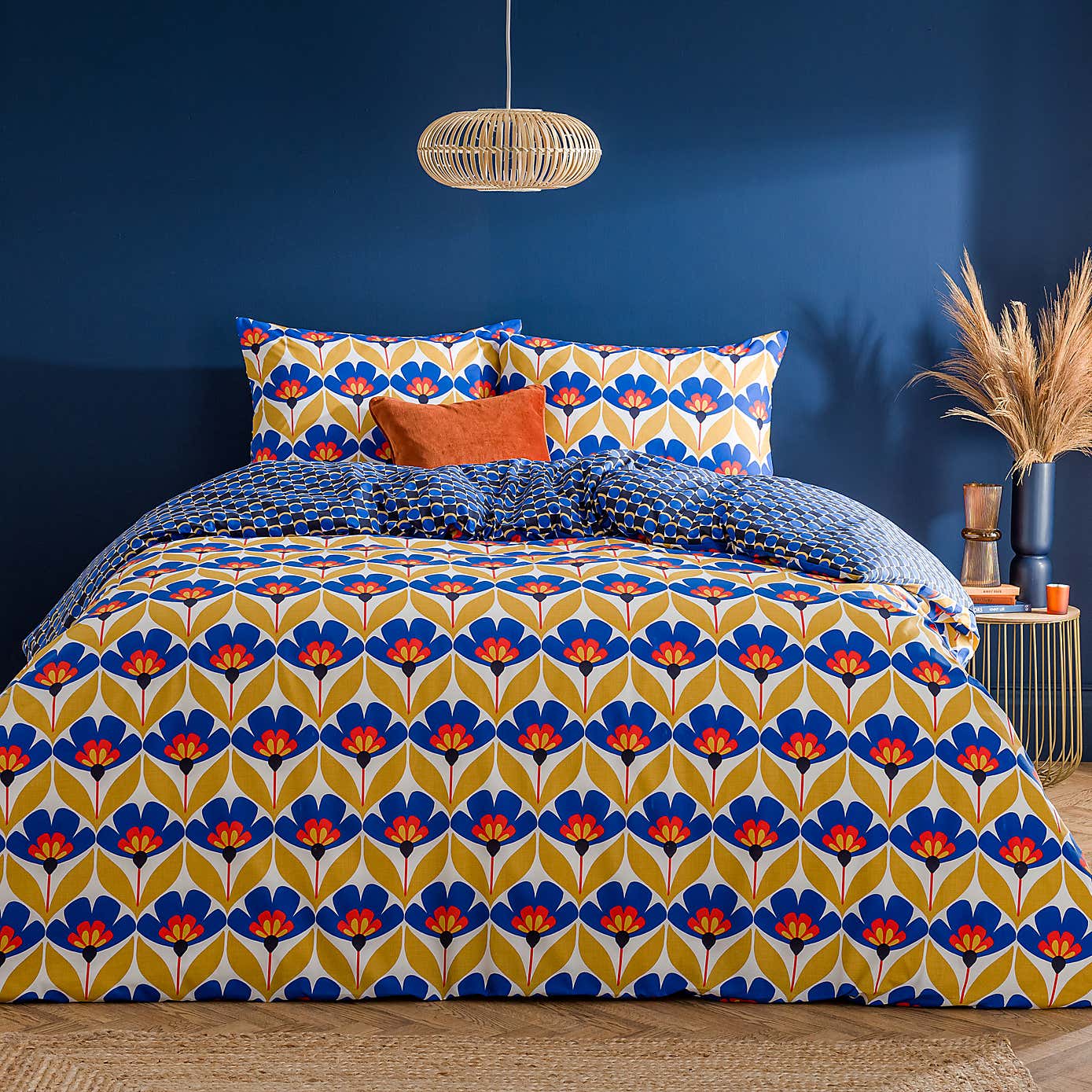 Tallie Retro Cotton Duvet Cover & Pillowcase Set