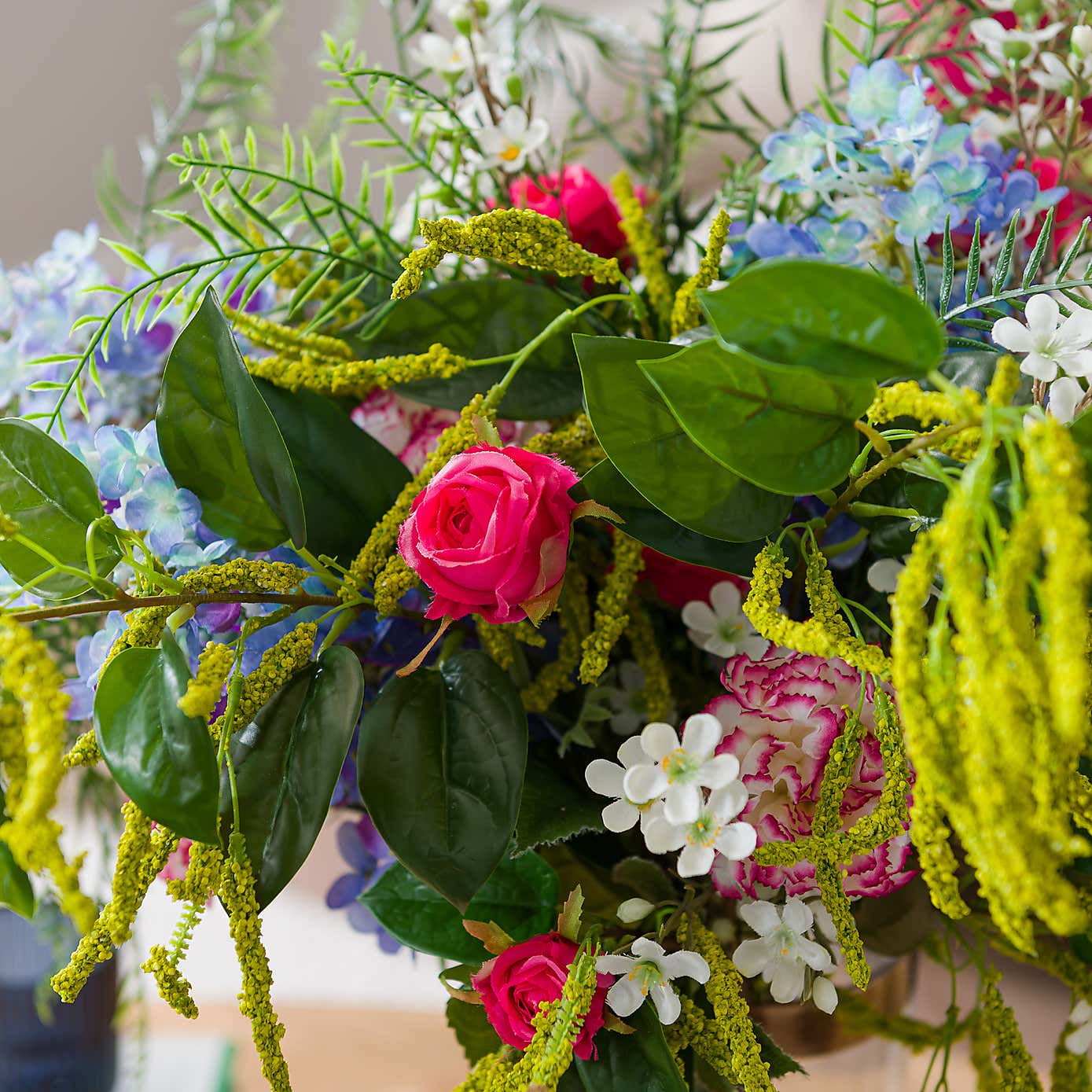 Artificial Bright Florals & Fern Bouquet