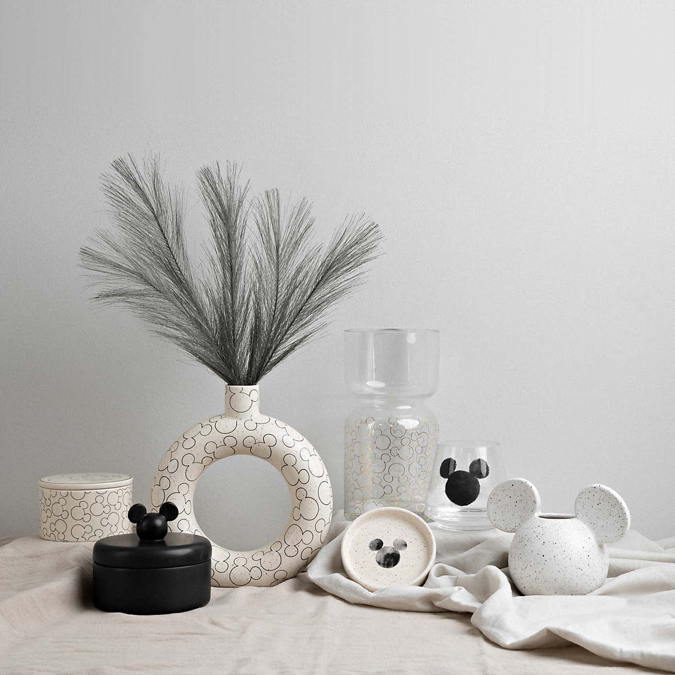 Set of 2 Disney Mickey Mouse Glass Candle Holders