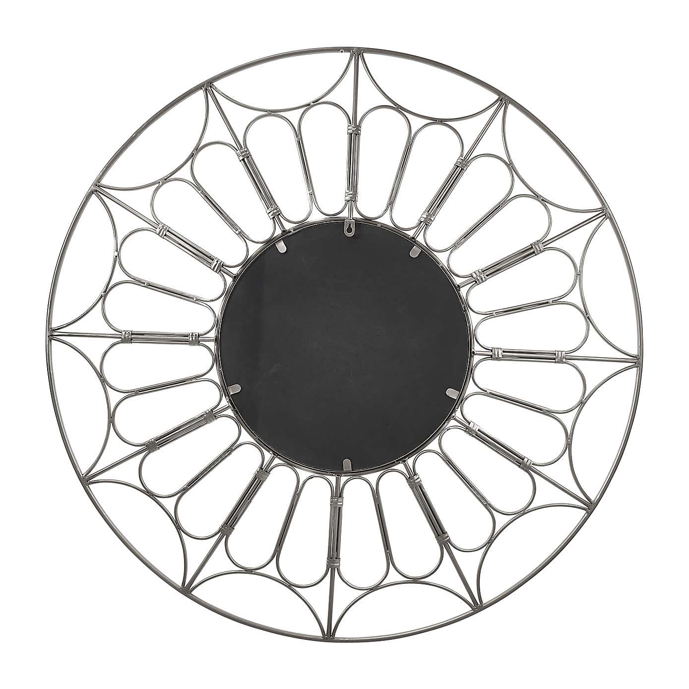 Metal Cane Effect Round Wall Mirror