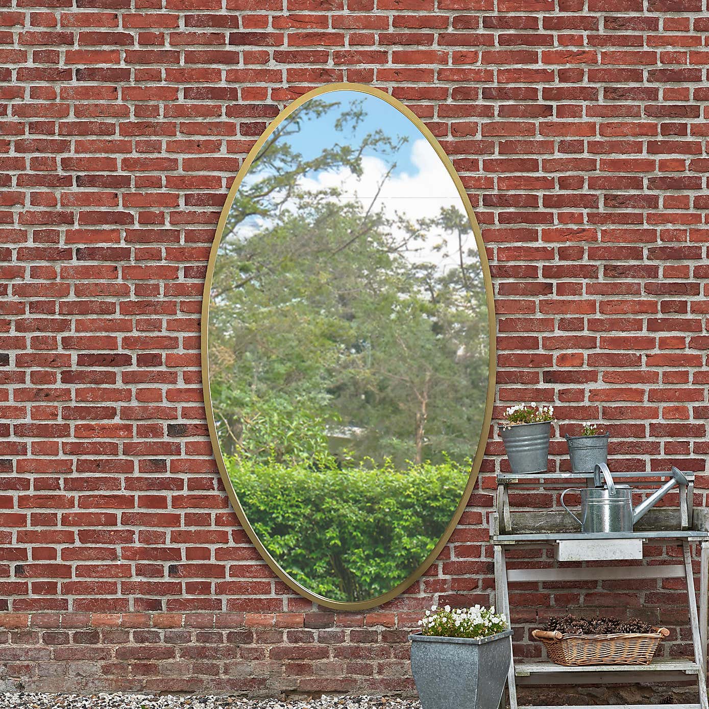 The Ovale Oval Outdoor Garden Wall Mirror