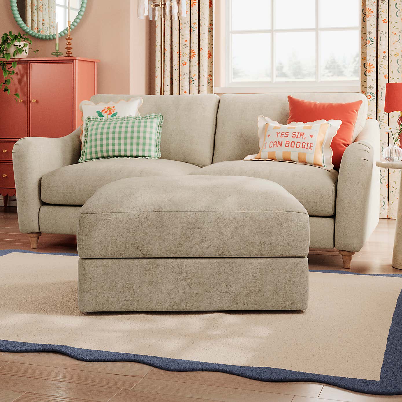 Hattie Tonal Plush Chenille Storage Footstool