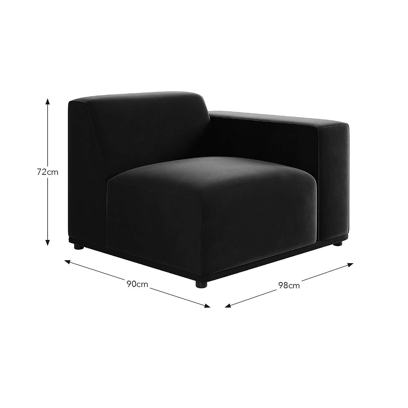 Modular Cruz Velvet Right Hand Seat