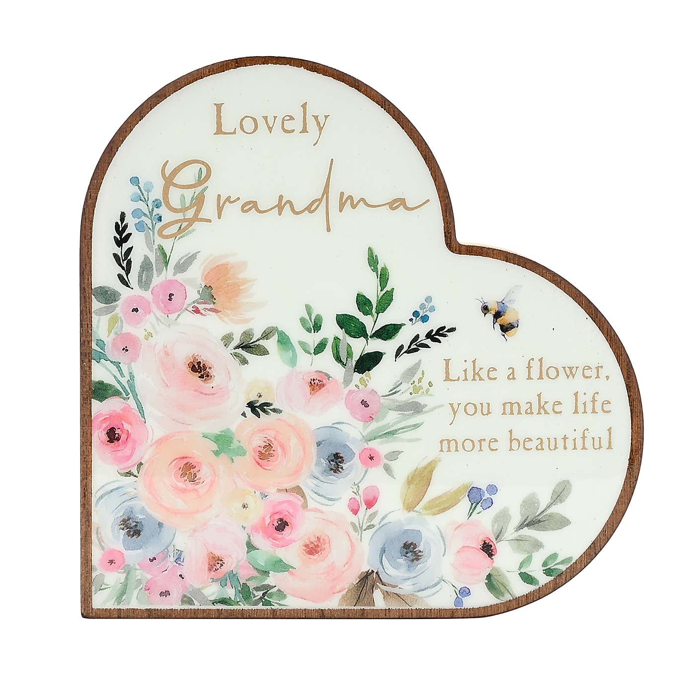 The Cottage Garden Grandma Heart Plaque