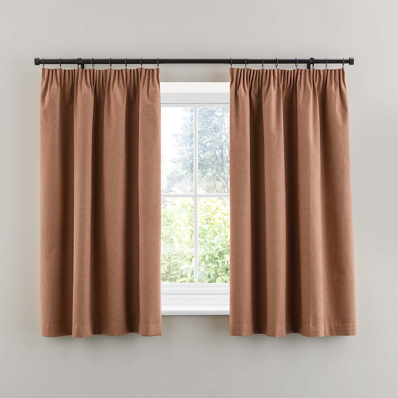 Luna Brushed Blackout Pencil Pleat Curtains