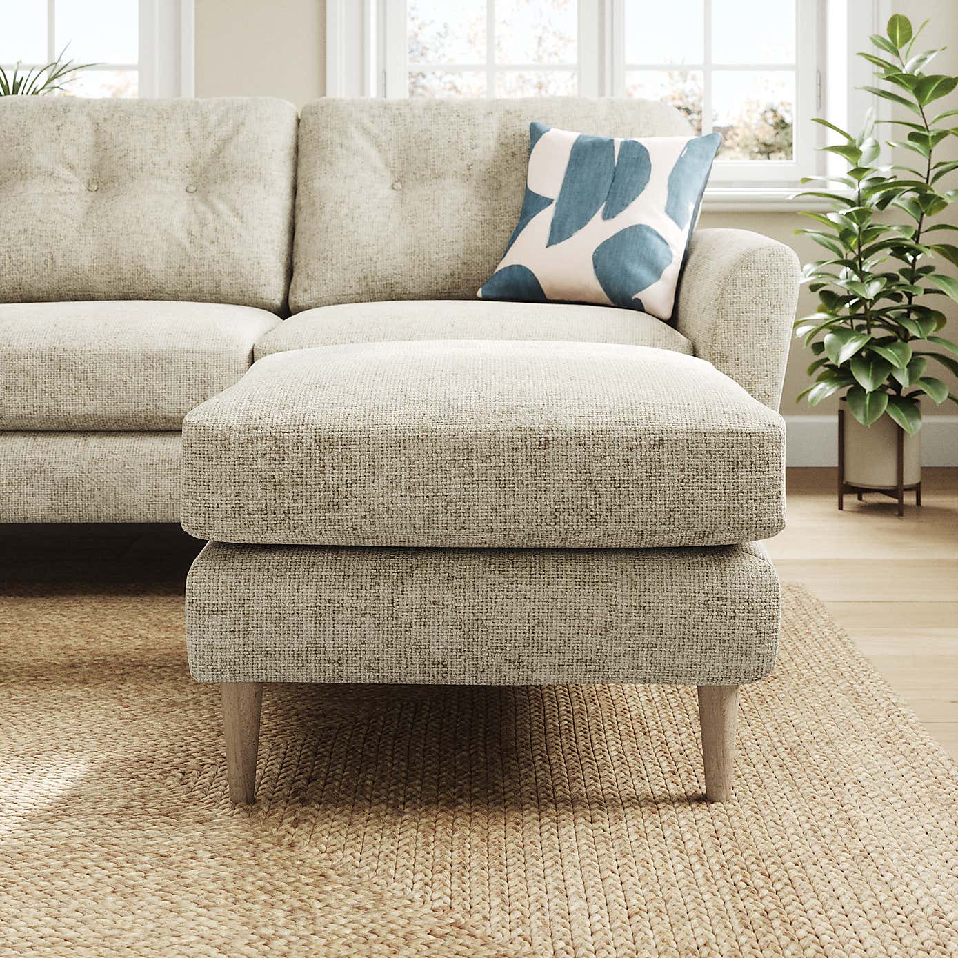 Sven Chunky Chenille Footstool