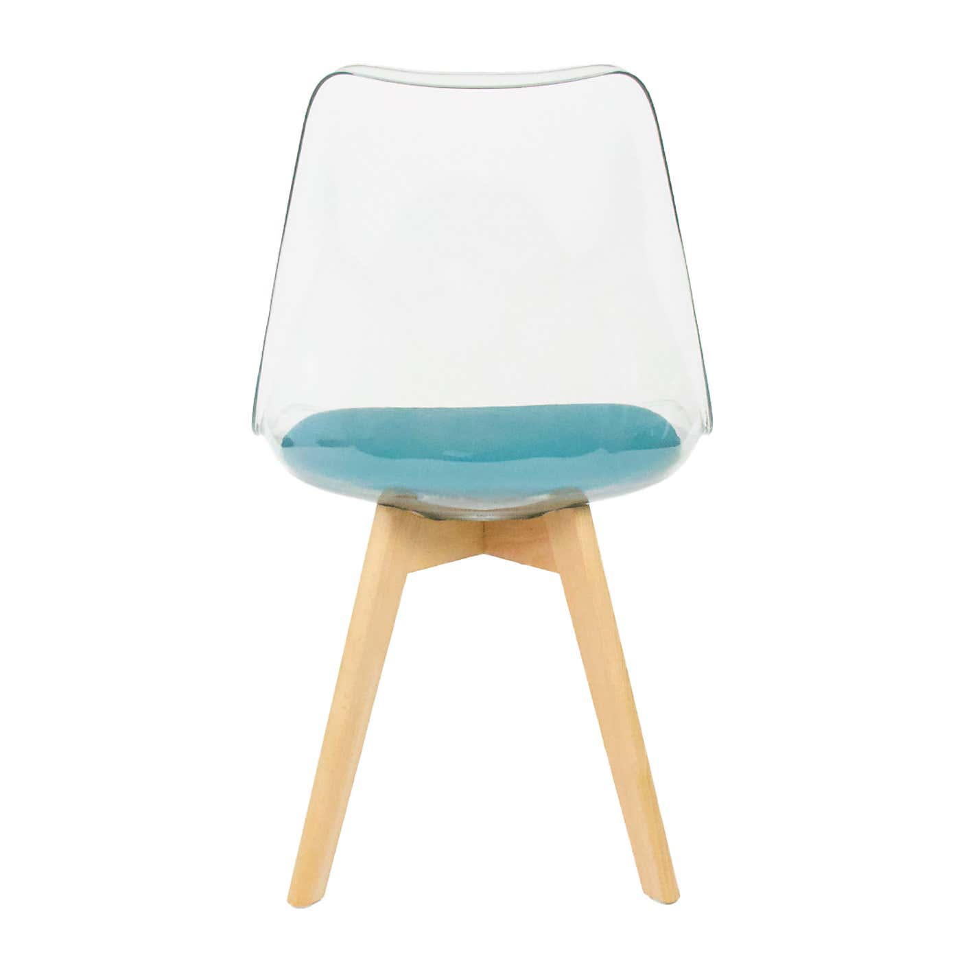 Fusion Living Soho Clear Plastic Dining Chair with Squared Legs