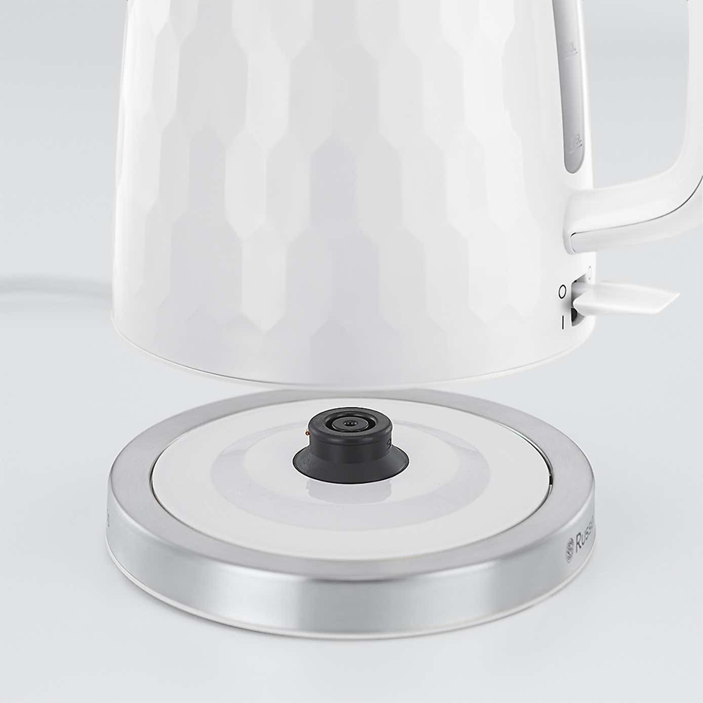 Russell Hobbs White Honeycomb Kettle and Toaster Set