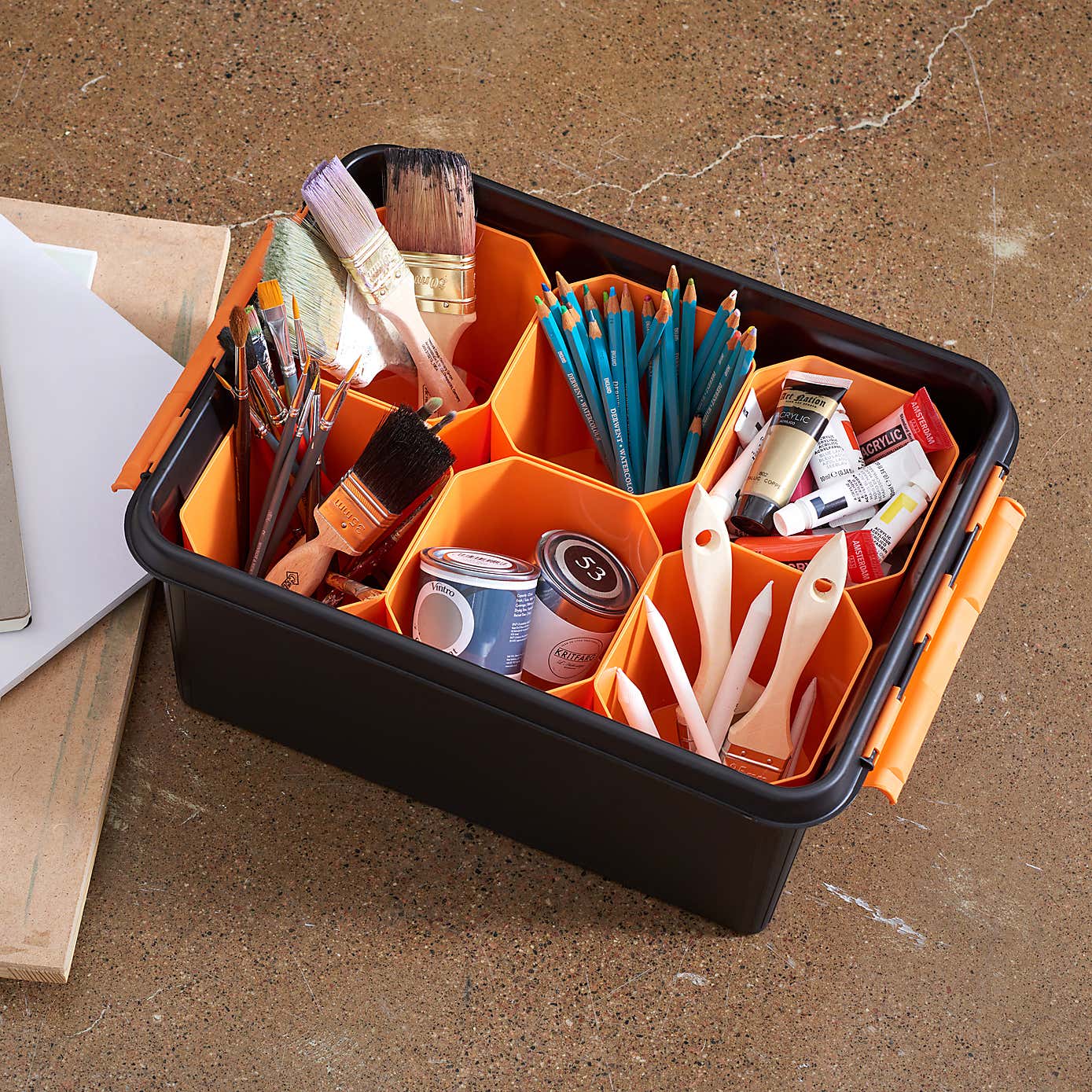 SmartStore Pro Box 14L with inserts, Black & Orange