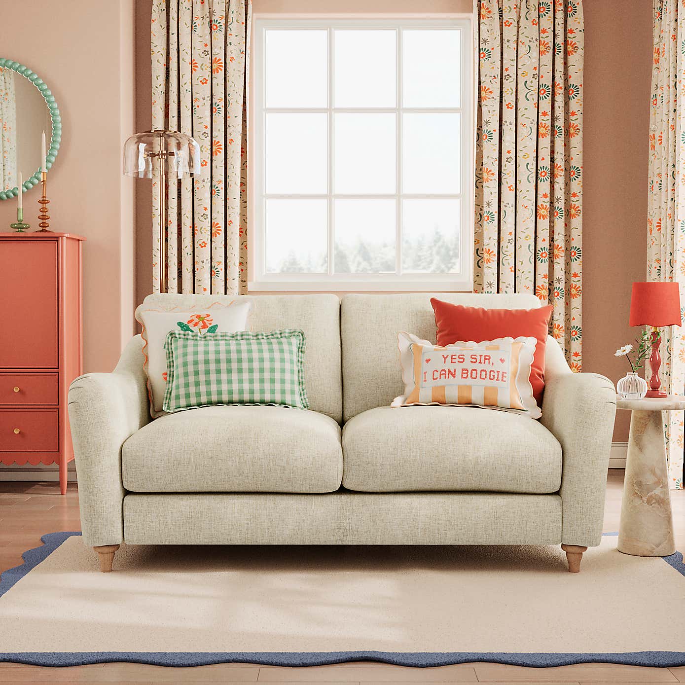 Hattie Slub Faux Linen 2 Seater Sofa