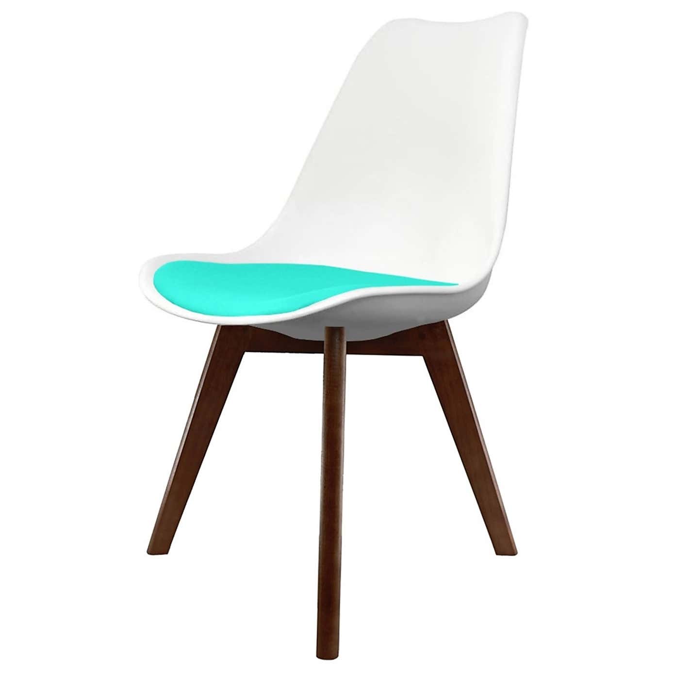 Fusion Living Soho White Plastic Dining Chair with Squared Legs