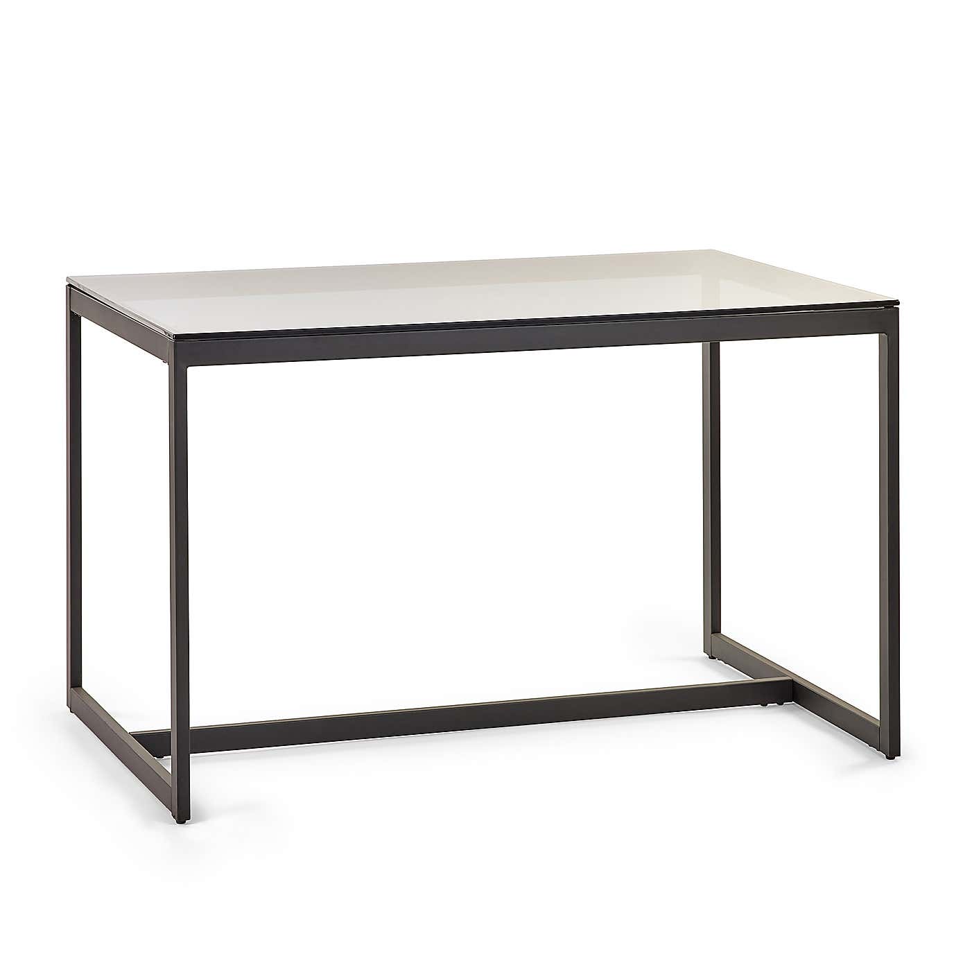 Chicago 4 Seater Dining Table, Smoked Glass