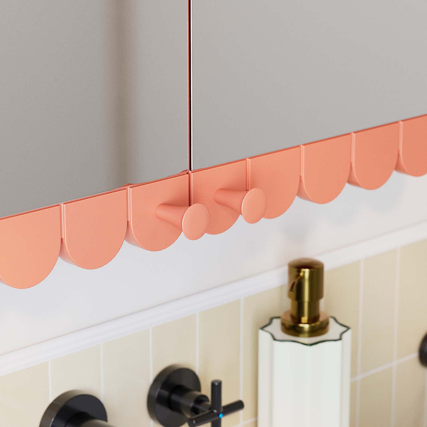 Scallop Mirror Wall Cabinet