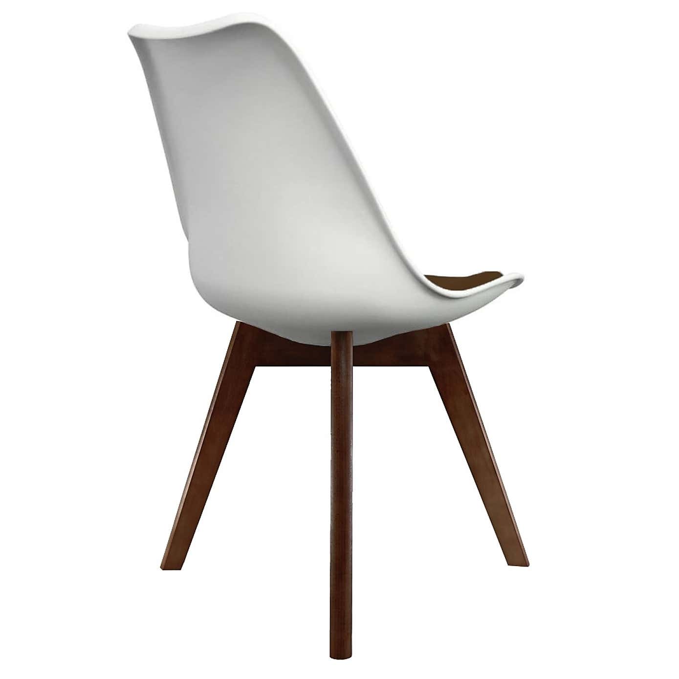 Fusion Living Soho White Plastic Dining Chair with Squared Legs