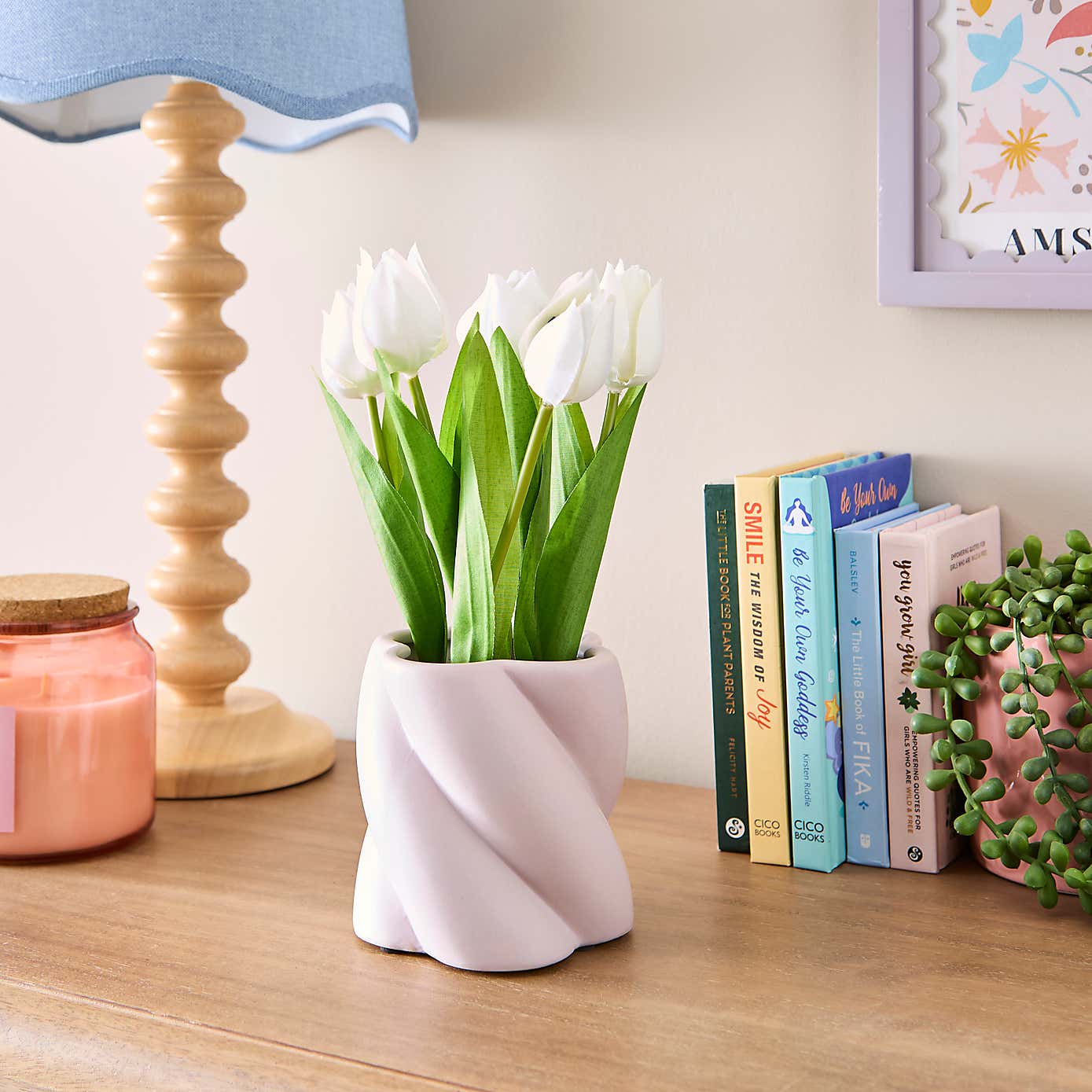 Tulips in Twist Vase