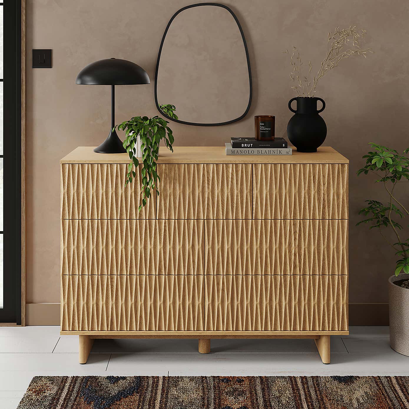 Inga 7 Drawer Chest, Light Oak