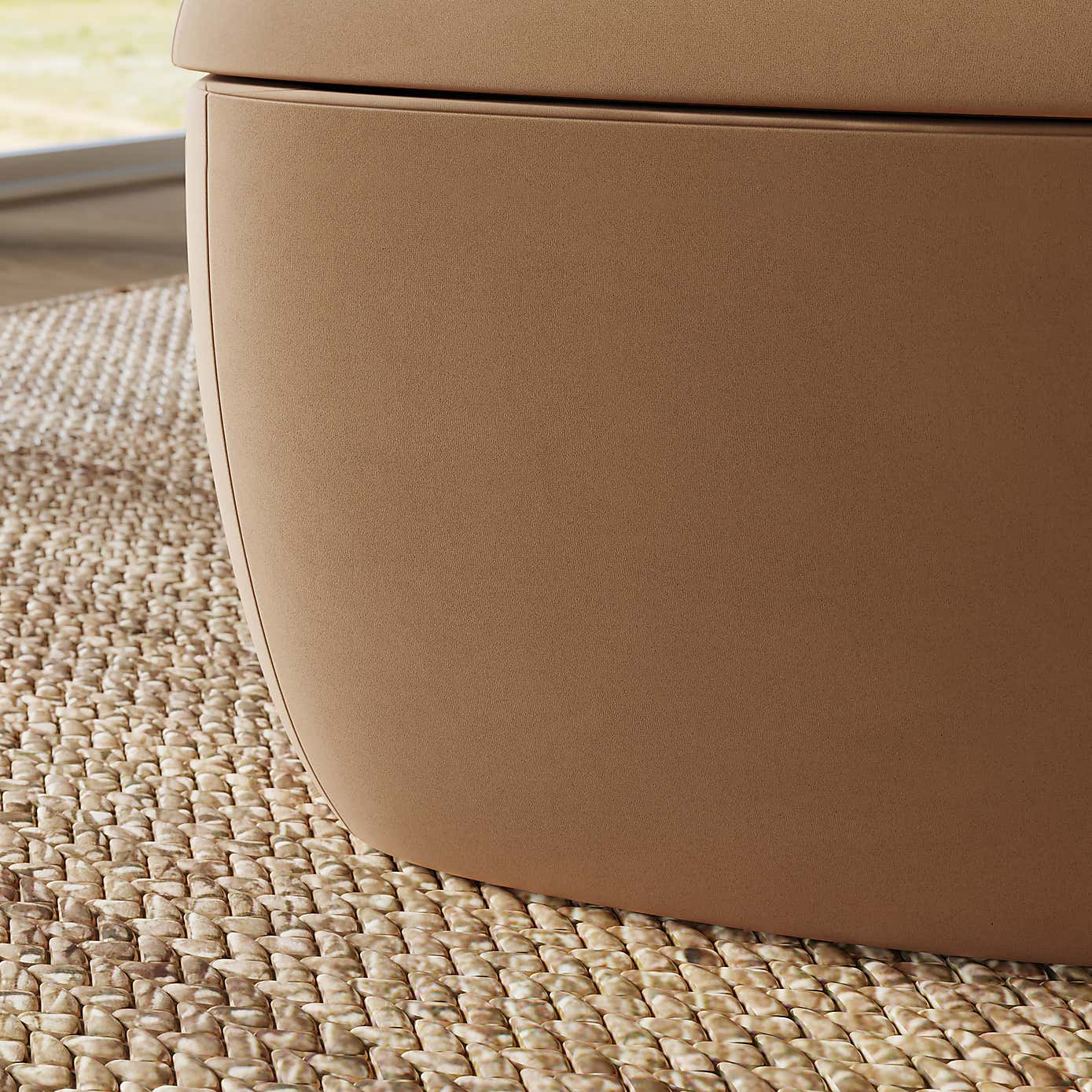 Modern Curves Velvet Storage Footstool