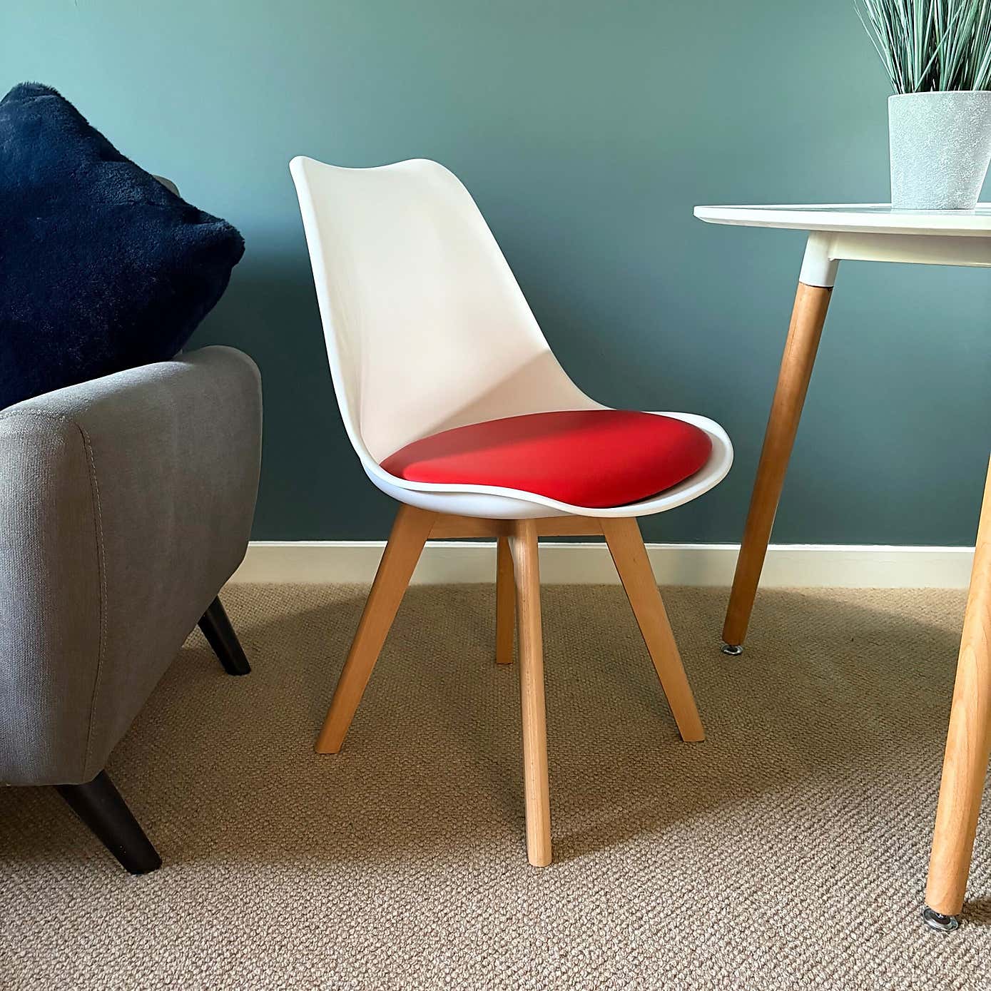 Fusion Living Soho White Plastic Dining Chair with Squared Legs