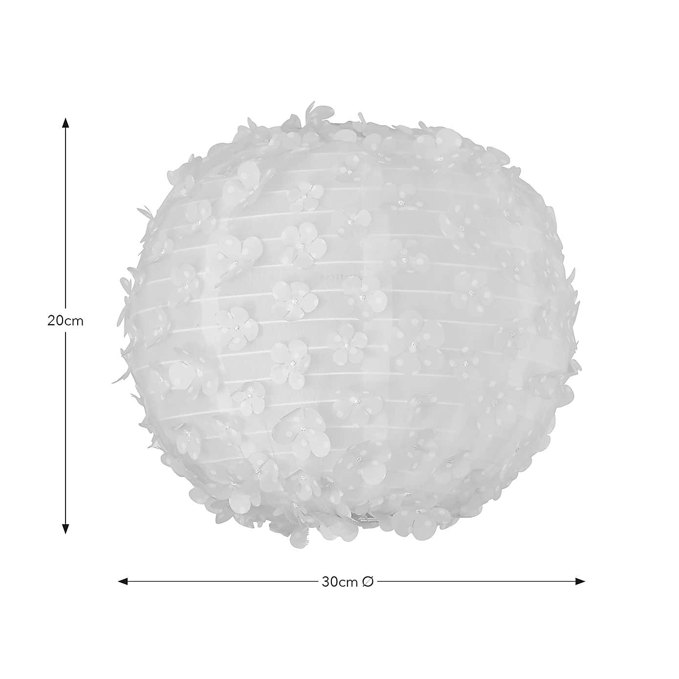 Floral Applique Round Easy Fit Lamp Shade