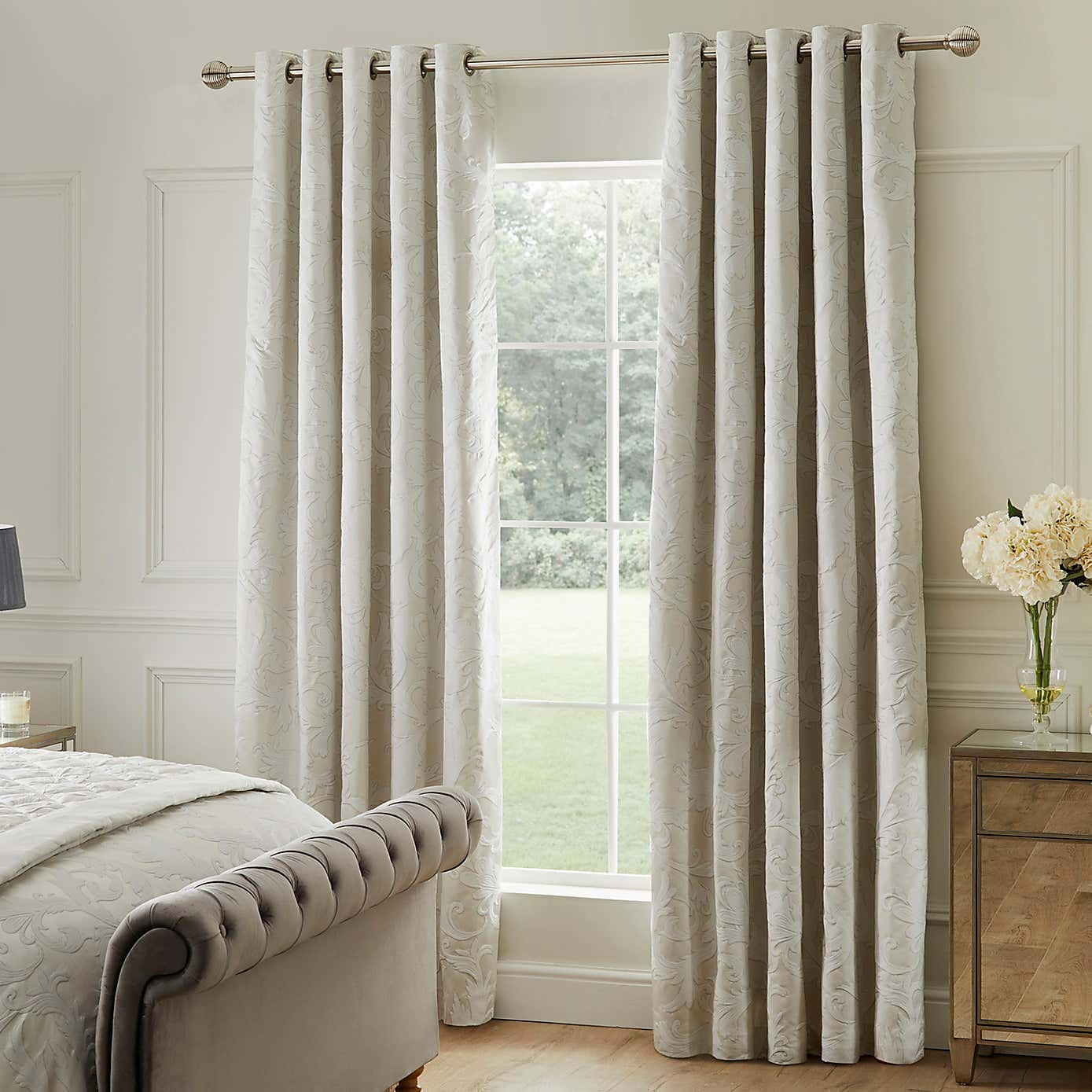 Dorma Acanthus Jacquard Blackout Eyelet Curtains