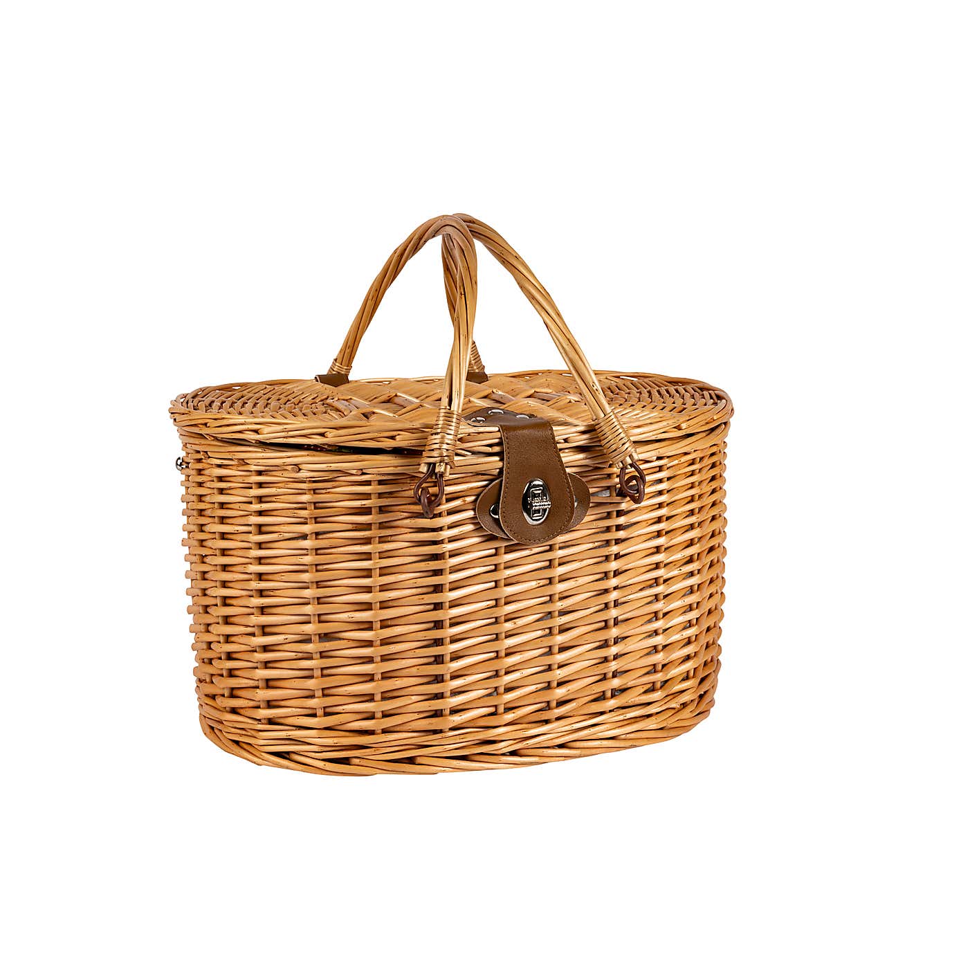Strawberries & Cream 2 Person Insulated Wicker Picnic Basket Set