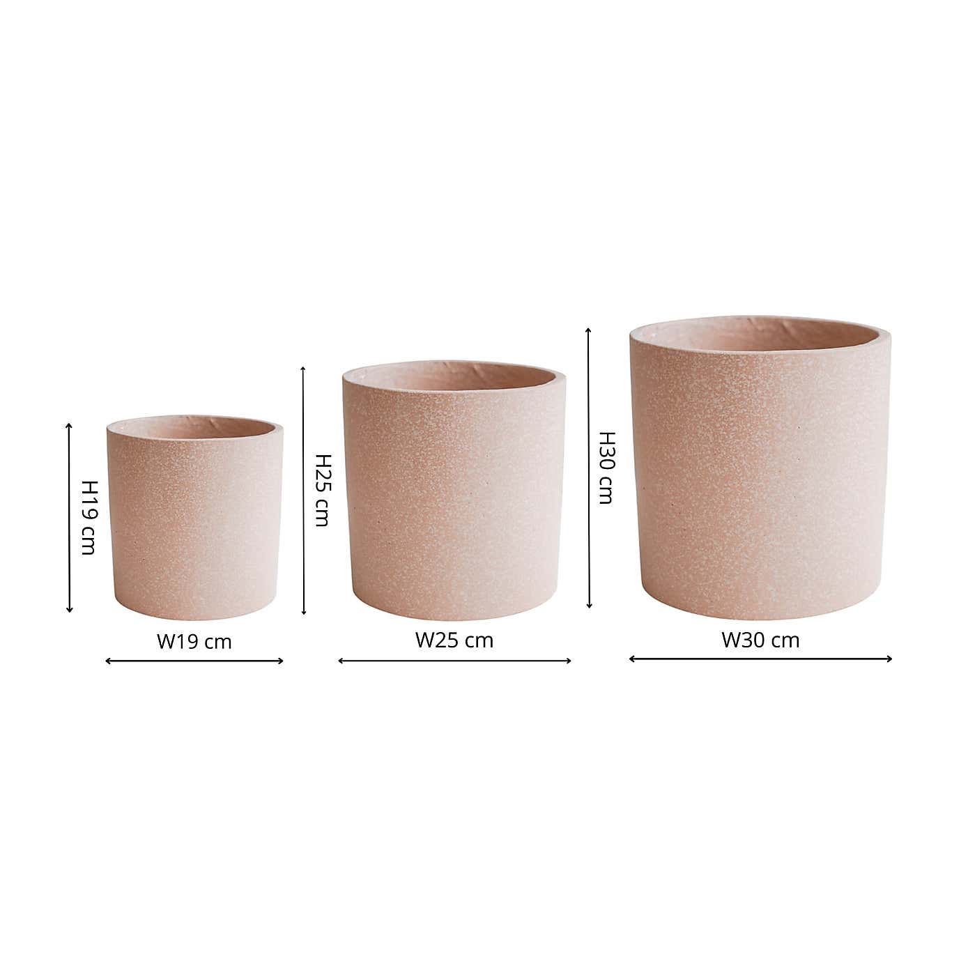 Set of 3 Valetta Terrazzo Planters