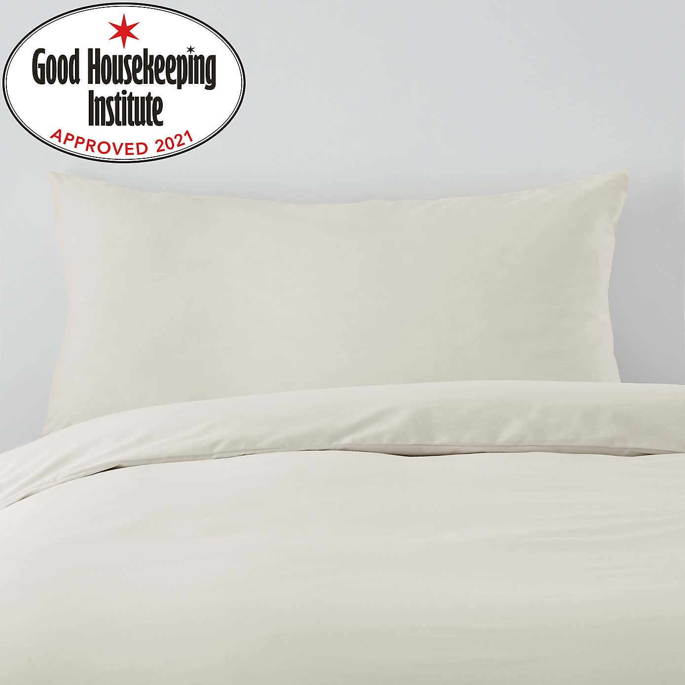 Non Iron Plain Dye Ivory Bolster Pillowcase