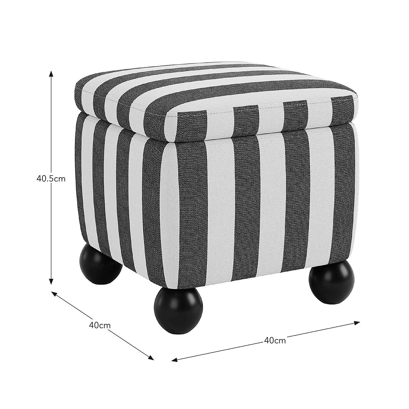 Nylah Linford Stripe Storage Footstool